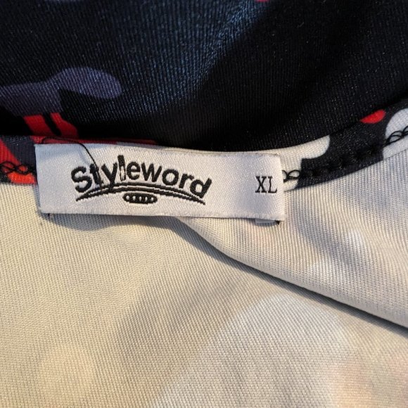 Styleworld Black Red Sleeveless Skater Dress Santa Christmas Bar Crawl Size XL - Picture 6 of 8